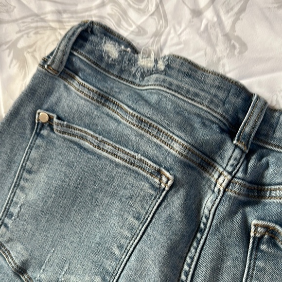 Judy Blue Boyfriend Jeans with Ripped Knees and Frayed Hem in Blue - Picture 5 of 12